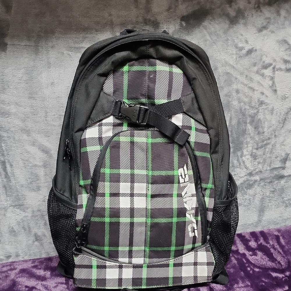 Dakine Black and Green Checkered Backpack